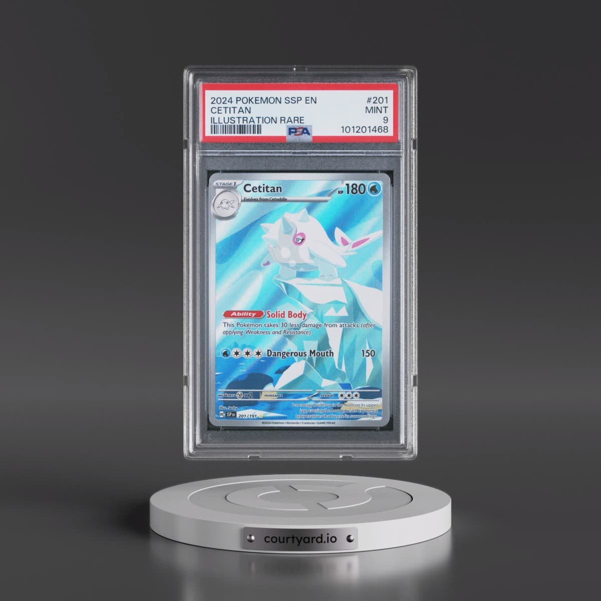 2024 Pokémon Ssp EN-Surging Sparks #201 Cetitan - Illustration Rare (PSA 9 MINT)