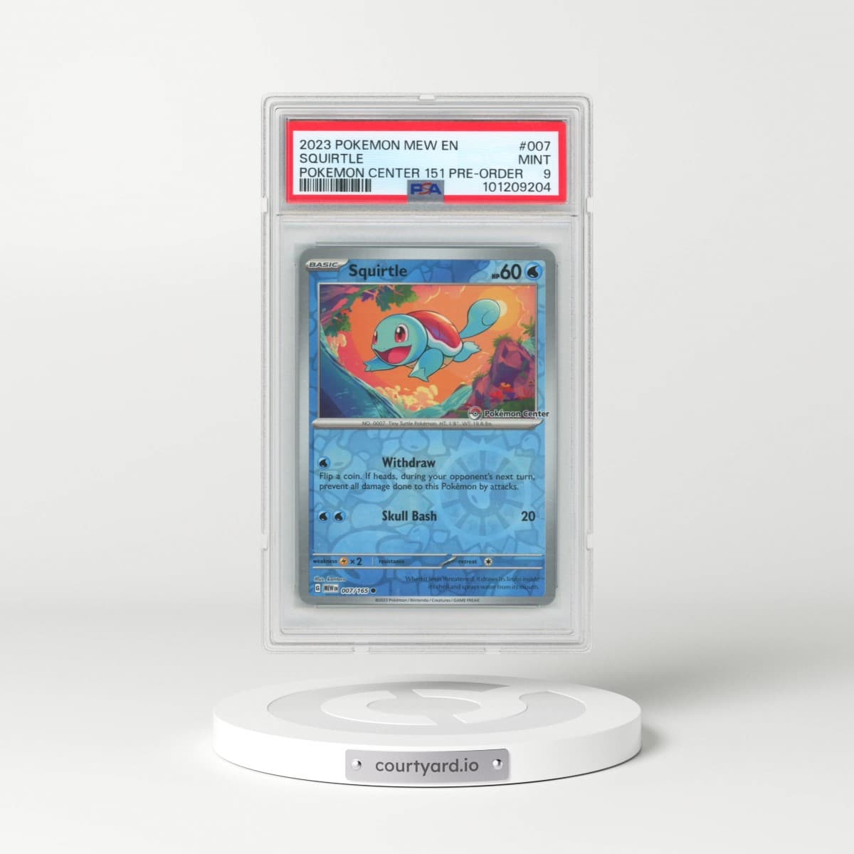 2023 Pokémon Mew EN-151 #007 Squirtle - Pokemon Center 151 Pre-Order Promo (PSA 9 MINT)