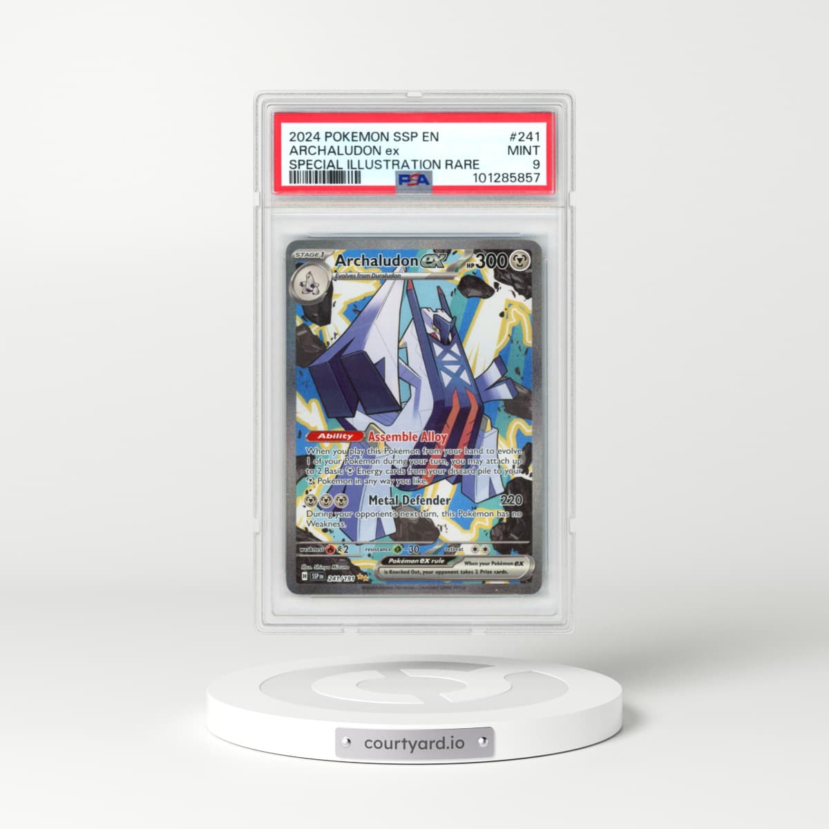 2024 Pokémon Ssp EN-Surging Sparks #241 Archaludon EX - Holo Special Illustration Rare (PSA 9 MINT)
