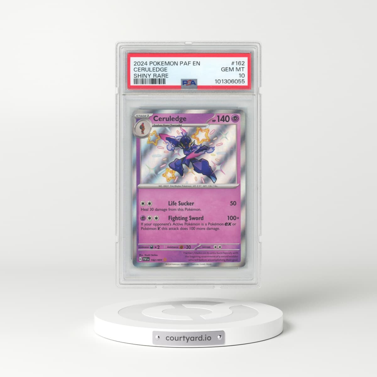 2024 Pokémon Paf EN-Paldean Fates #162 Ceruledge - Shiny Rare (PSA 10 GEM MINT)