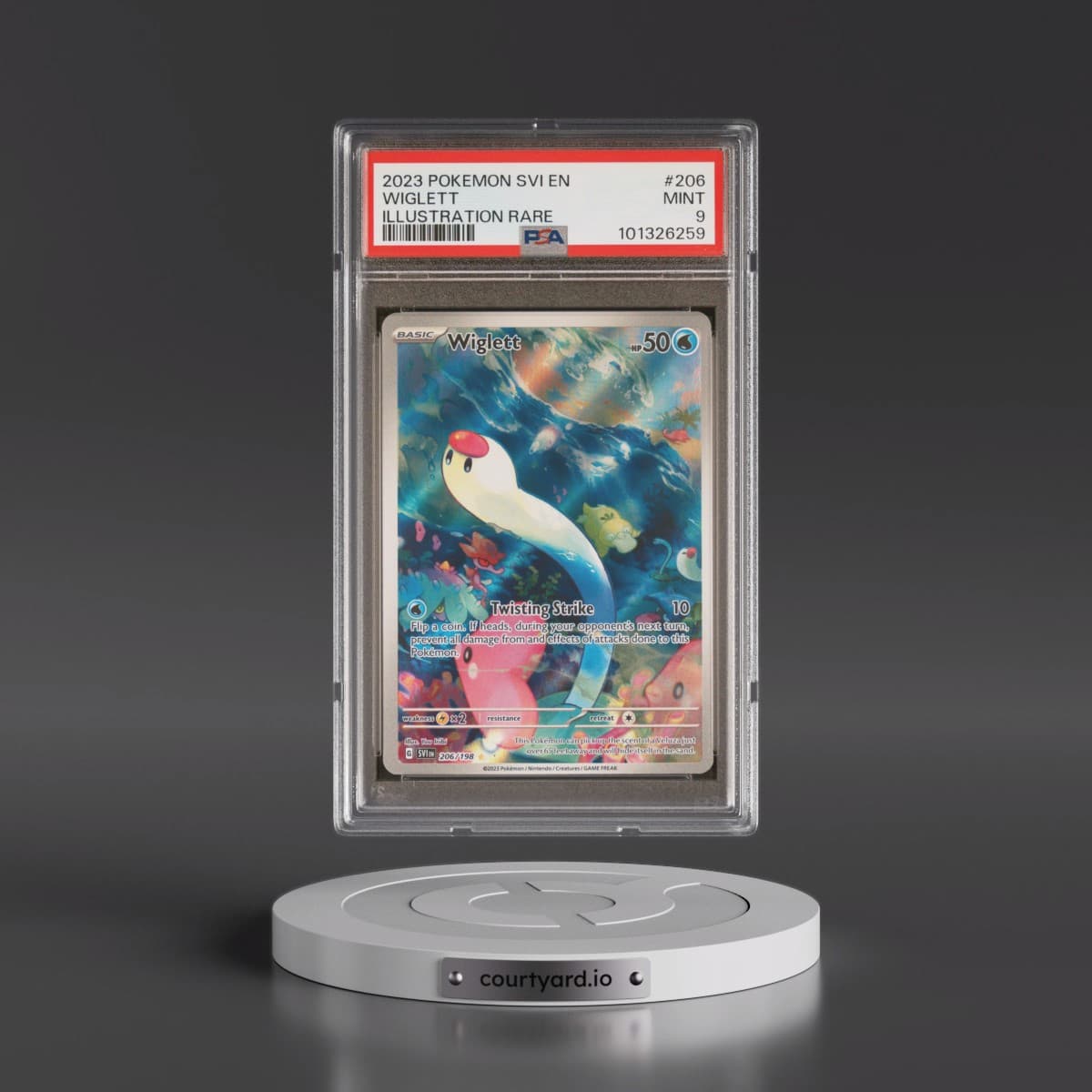 2023 Pokémon Svi EN-Scarlet & Violet #206 Wiglett - Illustration Rare (PSA 9 MINT)