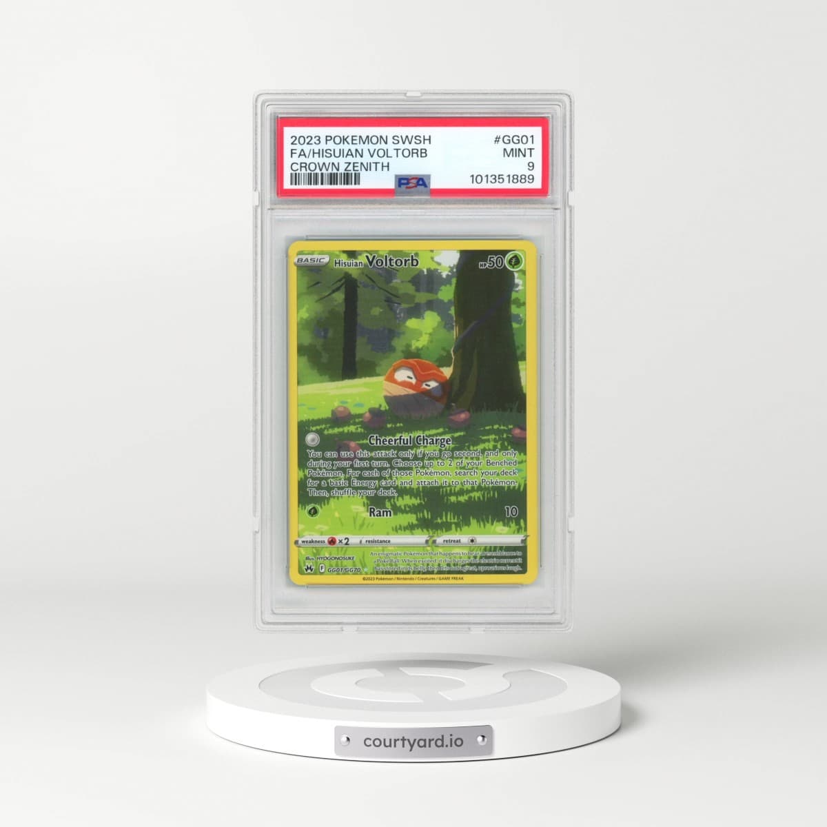 2023 Pokémon Sword and Shield Crown Zenith #GG01 Hisuian Voltorb - Full Art (PSA 9 MINT)