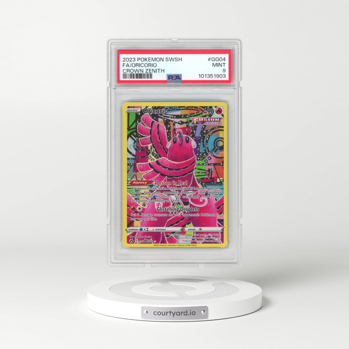 2023 Pokémon Sword and Shield Crown Zenith #GG04 Oricorio - Full Art (PSA 9 MINT)