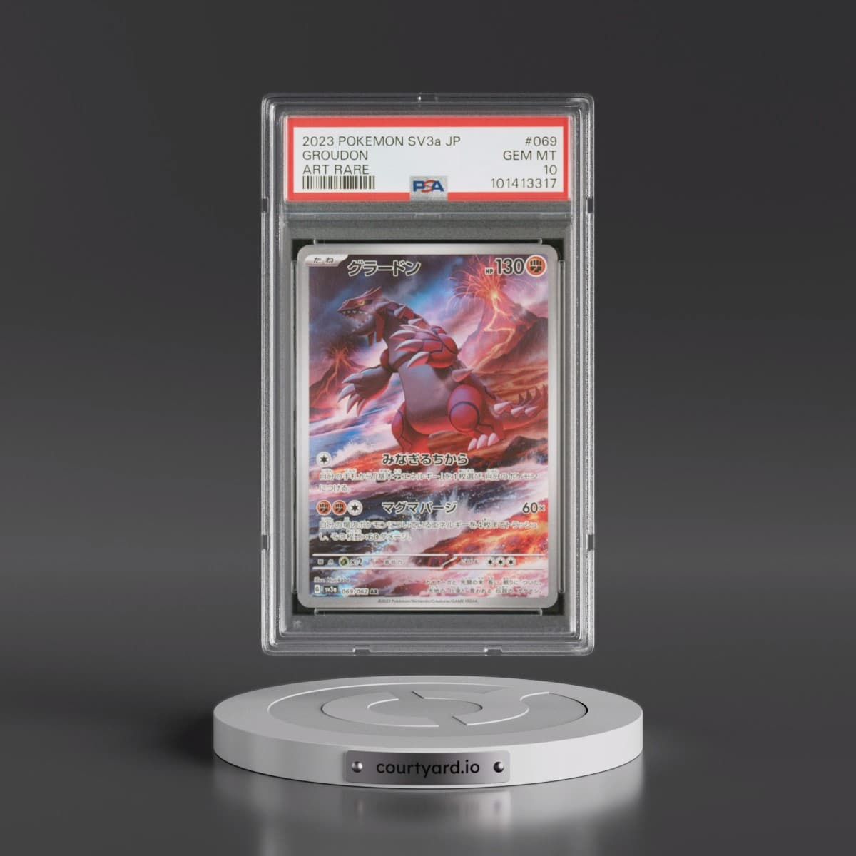 2023 Pokémon Sv3a-Raging Surf #069 Groudon - Art Rare (PSA 10 GEM MINT)