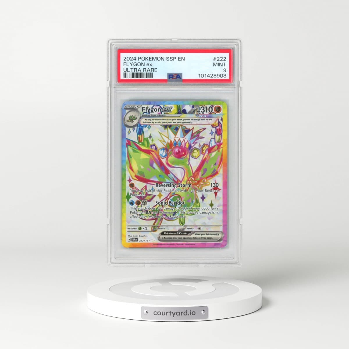 2024 Pokémon Ssp EN-Surging Sparks #222 Flygon EX - Holo Ultra Rare (PSA 9 MINT)
