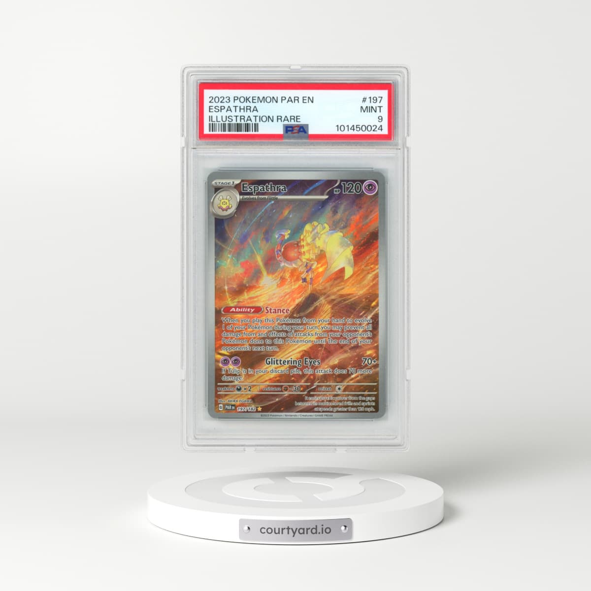 2023 Pokémon Par EN-Paradox Rift #197 Espathra - Illustration Rare (PSA 9 MINT)