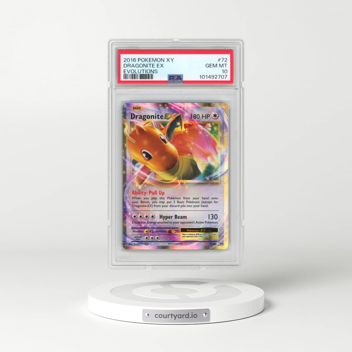 2016 Pokémon XY Evolutions #72 Dragonite EX - Holo (PSA 10 GEM MINT)