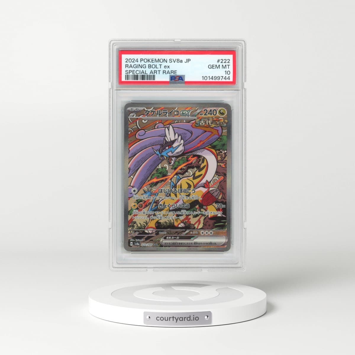 2024 Pokémon Sv8a-Terastal Fest EX #222 Raging Bolt EX - Holo Special Art Rare (PSA 10 GEM MINT)