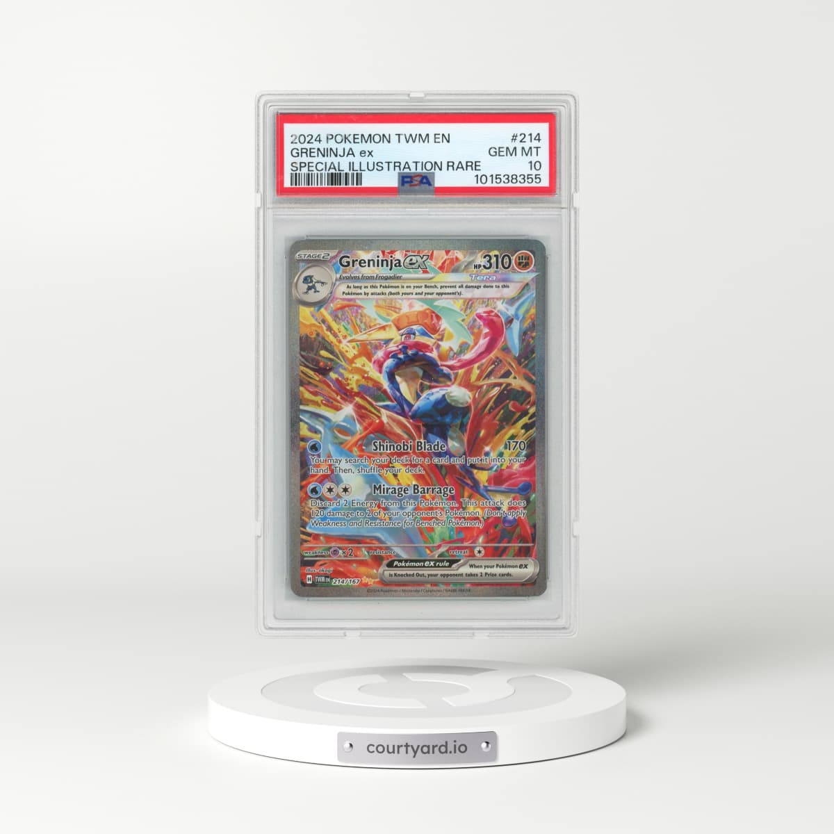 2024 Pokémon Twm EN-Twilight Masquerade #214 Greninja EX - Holo Special Illustration Rare (PSA 10 GEM MINT)