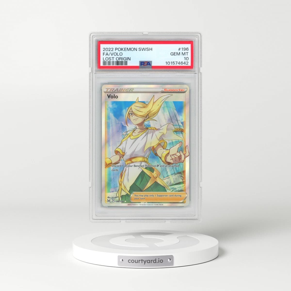 2022 Pokémon Sword & Shield Lost Origin #196 Volo - Full Art (PSA 10 GEM MINT)