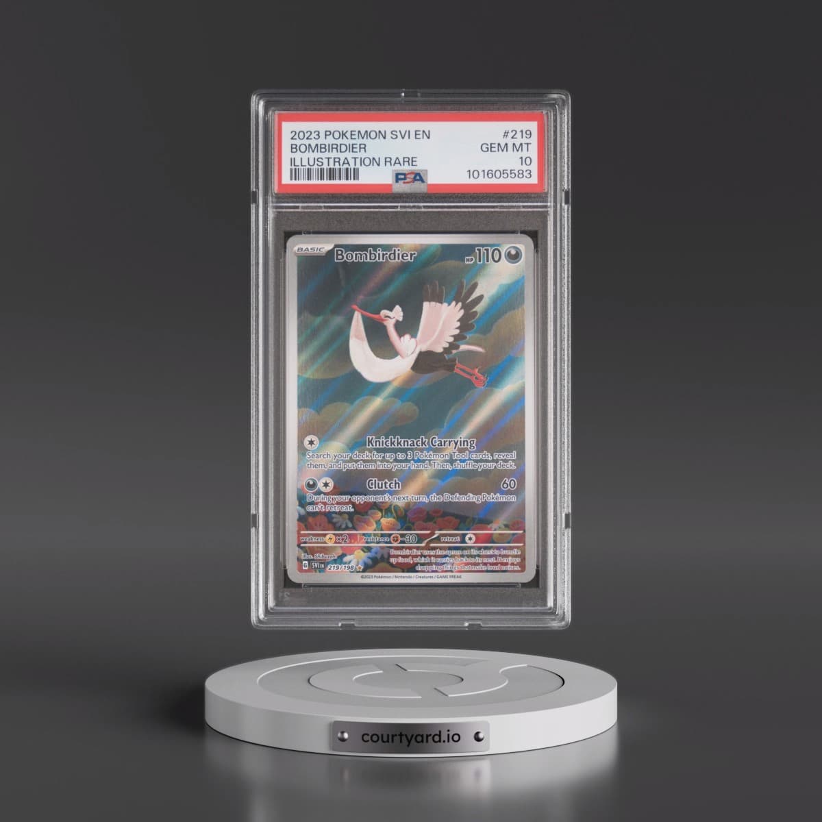 2023 Pokémon Svi EN-Scarlet & Violet #219 Bombirdier - Illustration Rare (PSA 10 GEM MINT)