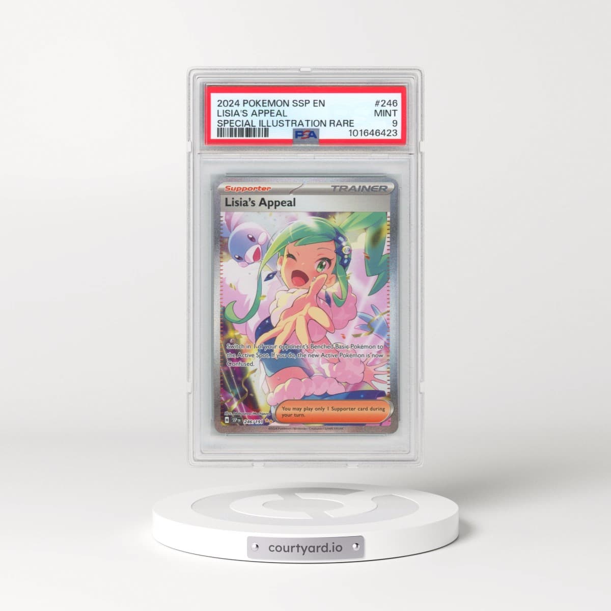 2024 Pokémon Ssp EN-Surging Sparks #246 Lisia's Appeal - Special Illustration Rare (PSA 9 MINT)