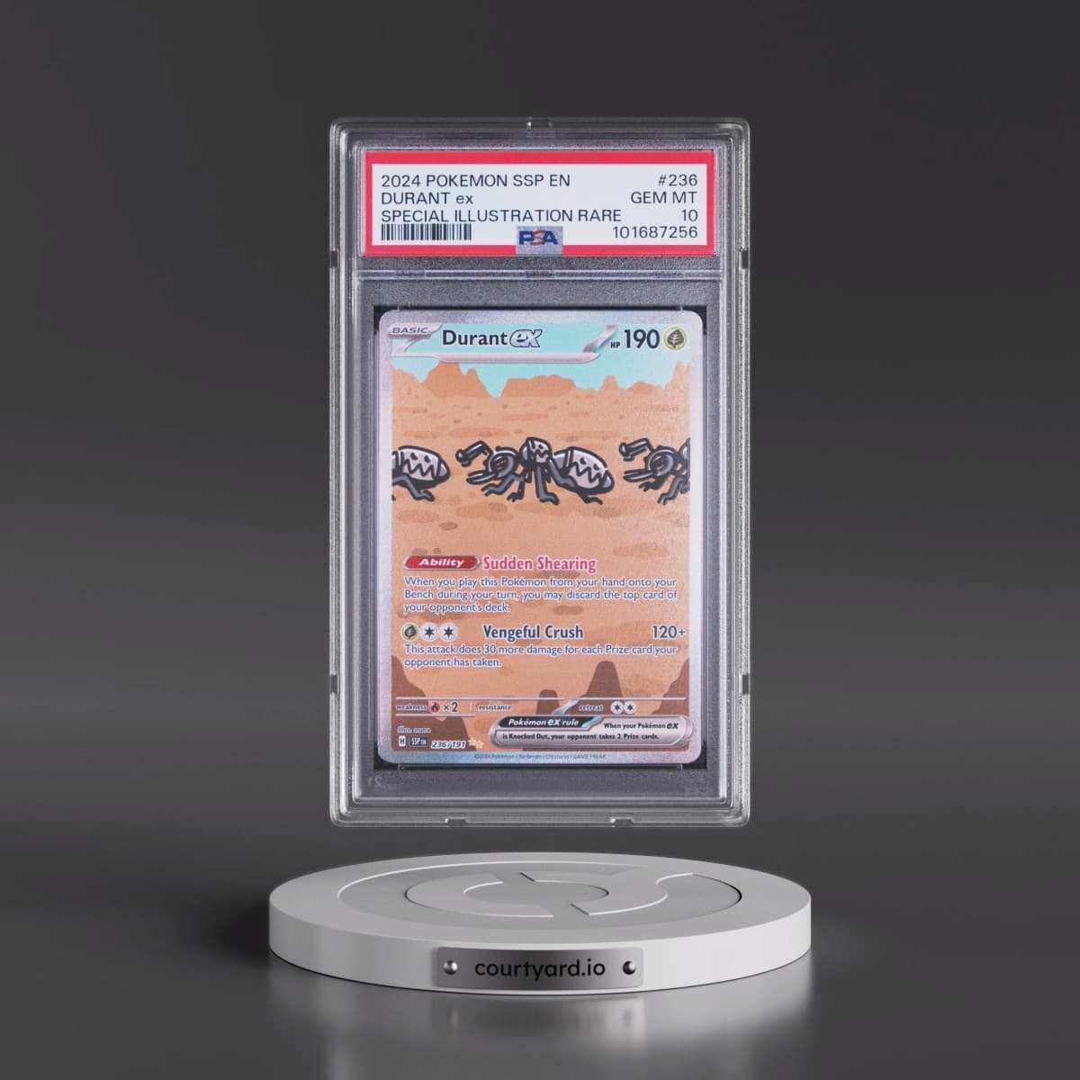 2024 Pokémon Ssp EN-Surging Sparks #236 Durant EX - Holo Special Illustration Rare (PSA 10 GEM MINT)