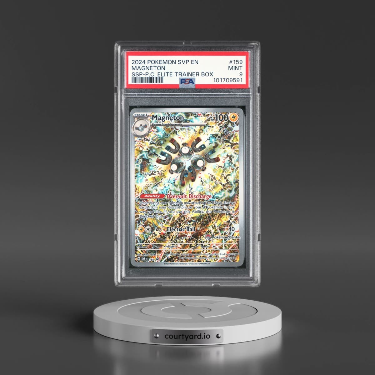 2024 Pokémon Svp EN-SV Black Star Promo #159 Magneton - Surging Sparks Pokemon Center Elite Trainer Box (PSA 9 MINT)