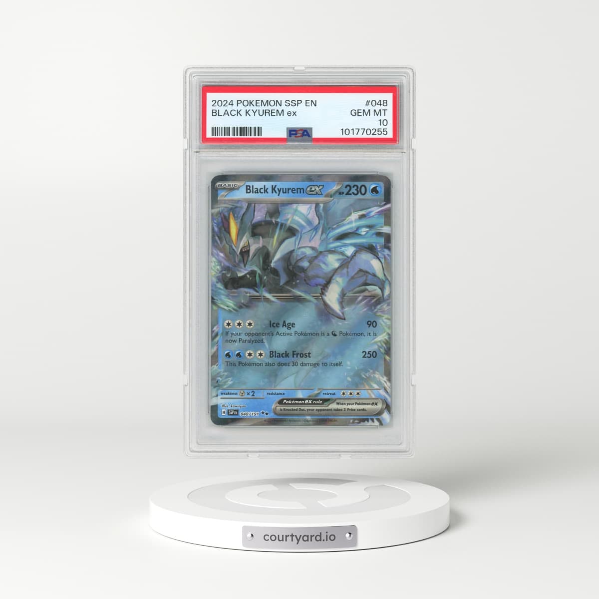 2024 Pokémon Ssp EN-Surging Sparks #048 Black Kyurem EX - Holo (PSA 10 GEM MINT)