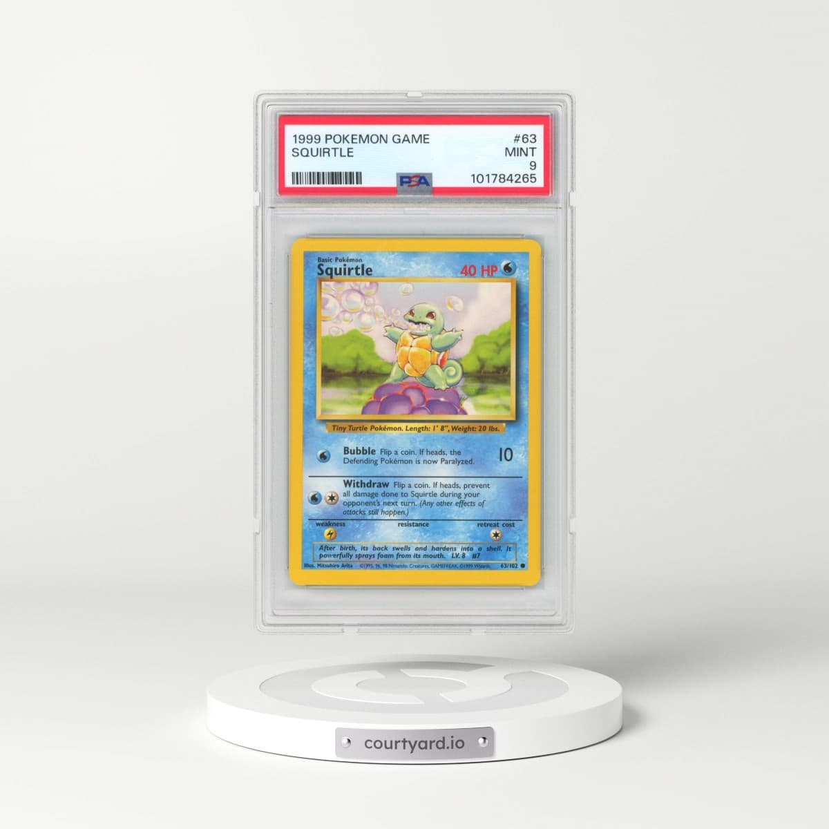 1999 Pokémon Game #63 Squirtle (PSA 9 MINT)