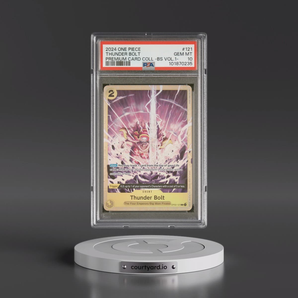 2024 One Piece Premium Card Collection -Best Selection Vol.1 #121 Thunder Bolt (PSA 10 GEM MINT)