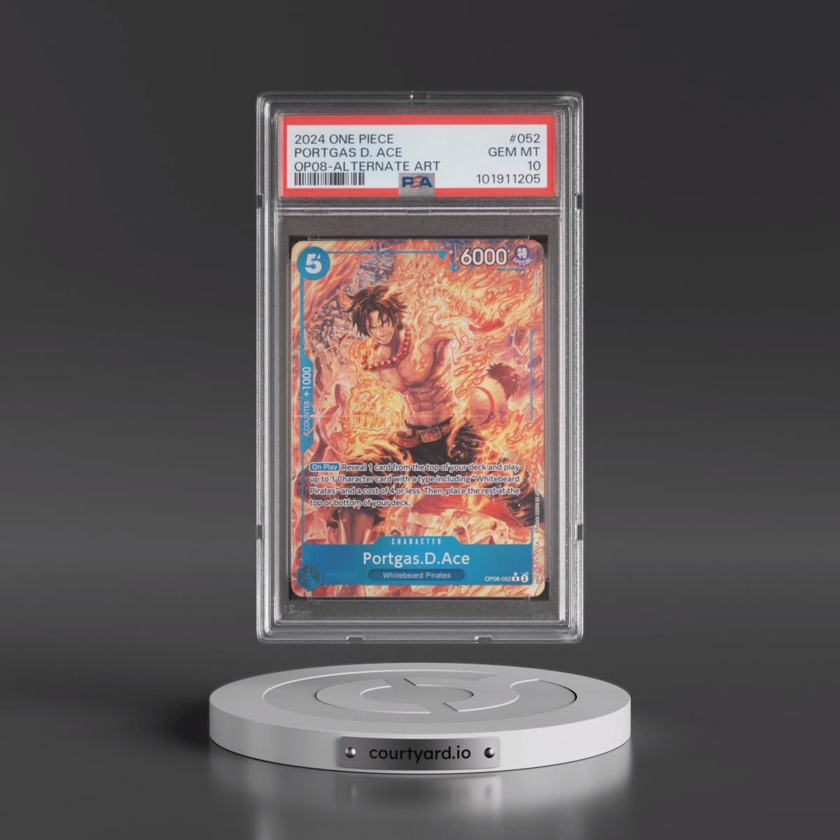 2024 One Piece OP08-Two Legends #052 Portgas D. Ace - Alternate Art (PSA 10 GEM MINT)