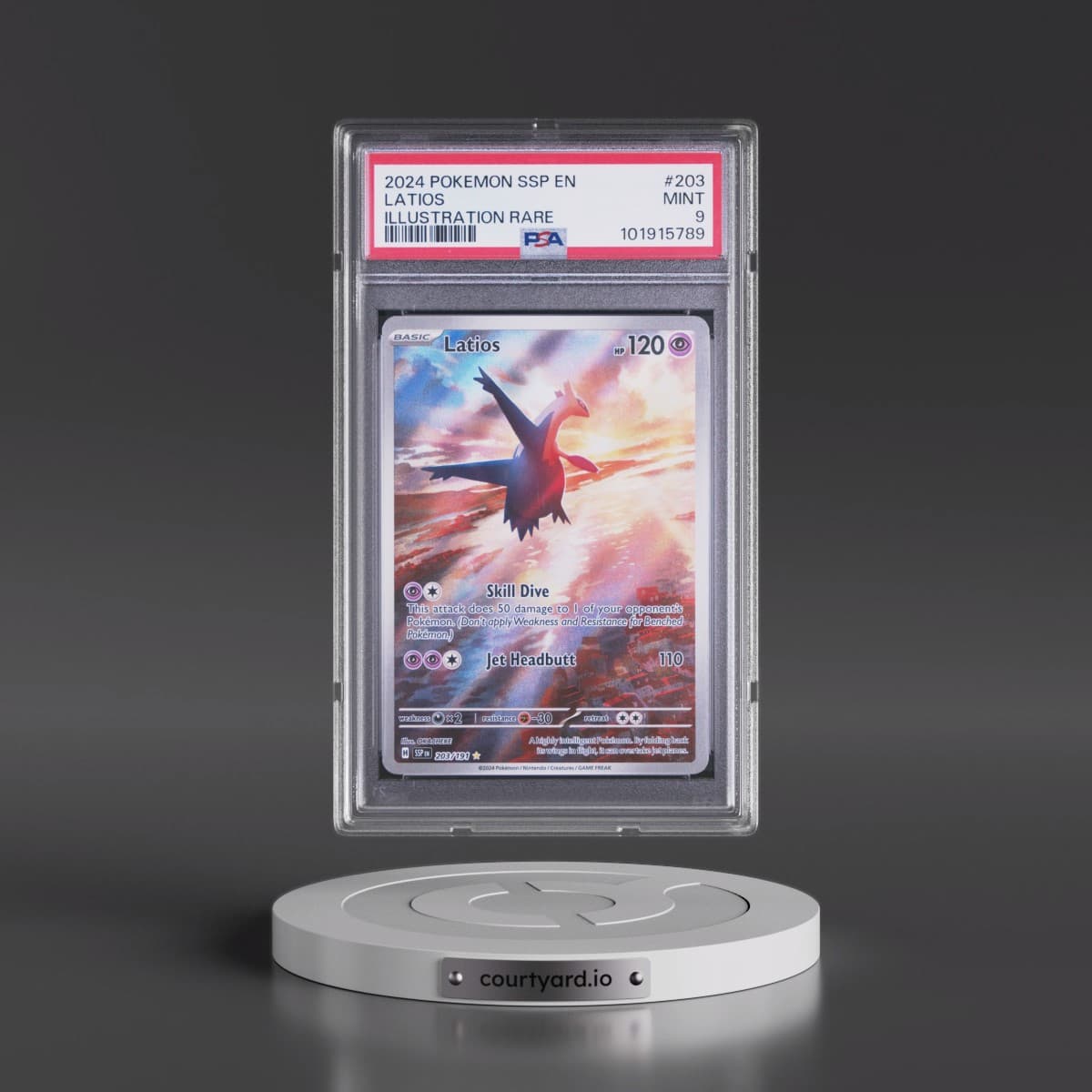 2024 Pokémon Ssp EN-Surging Sparks #203 Latios - Illustration Rare (PSA 9 MINT)