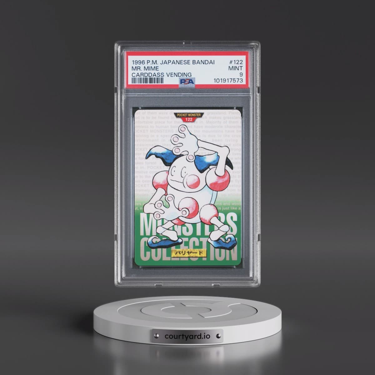 1996 Pokémon Bandai Carddass Vending #122 Mr. Mime (PSA 9 MINT)