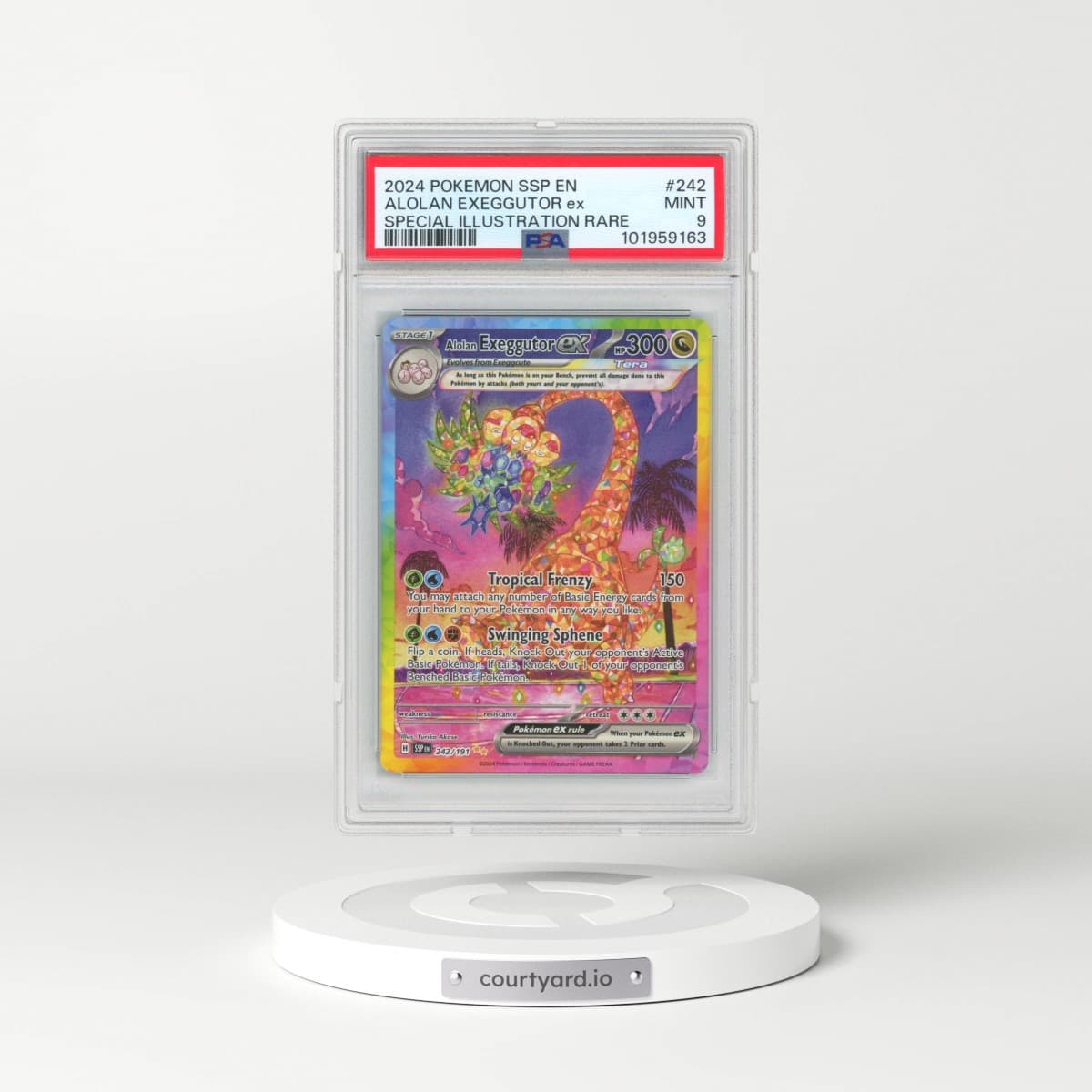 2024 Pokémon Ssp EN-Surging Sparks #242 Alolan Exeggutor EX - Holo Special Illustration Rare (PSA 9 MINT)