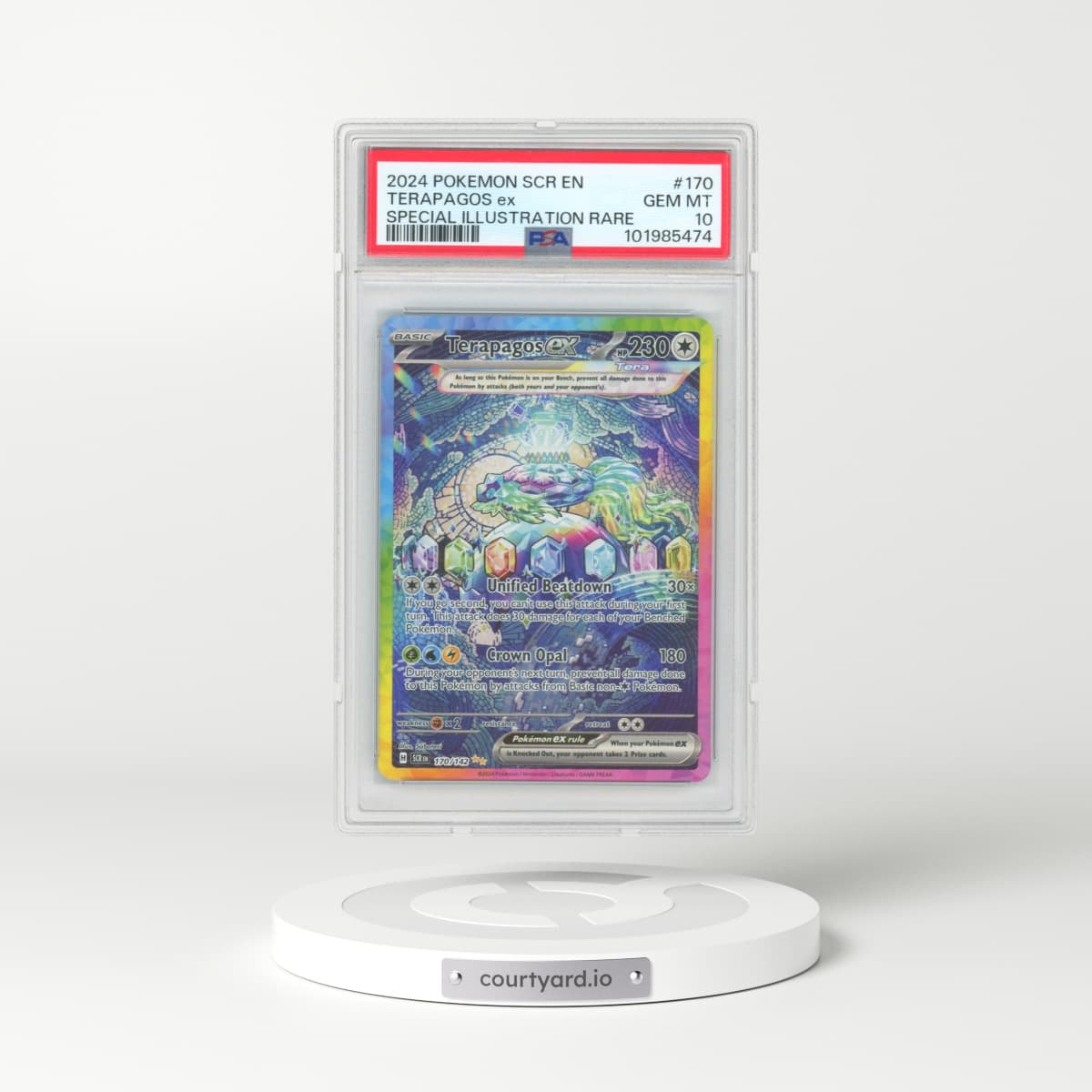 2024 Pokémon Scr EN-Stellar Crown #170 Terapagos EX - Holo Special Illustration Rare (PSA 10 GEM MINT)