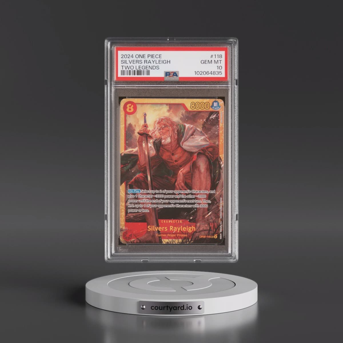 2024 One Piece Two Legends #118 Silvers Rayleigh (PSA 10 GEM MINT)