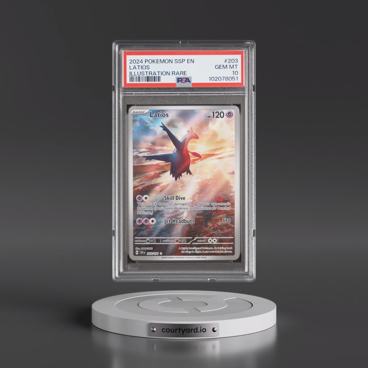 2024 Pokémon Ssp EN-Surging Sparks #203 Latios - Illustration Rare (PSA 10 GEM MINT)