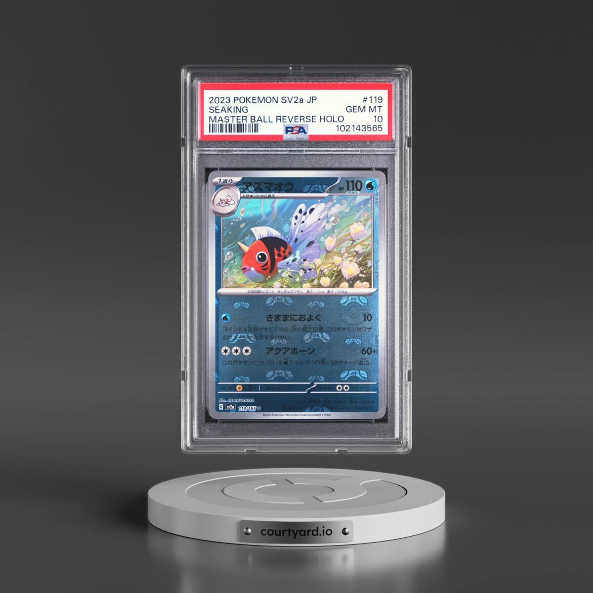 2023 Pokémon Sv2a-Pokemon 151 #119 Seaking - Reverse Holo Master Ball (PSA 10 GEM MINT)
