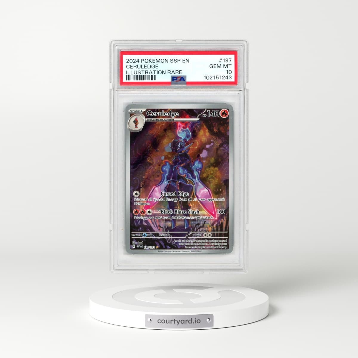 2024 Pokémon Ssp EN-Surging Sparks #197 Ceruledge - Illustration Rare (PSA 10 GEM MINT)