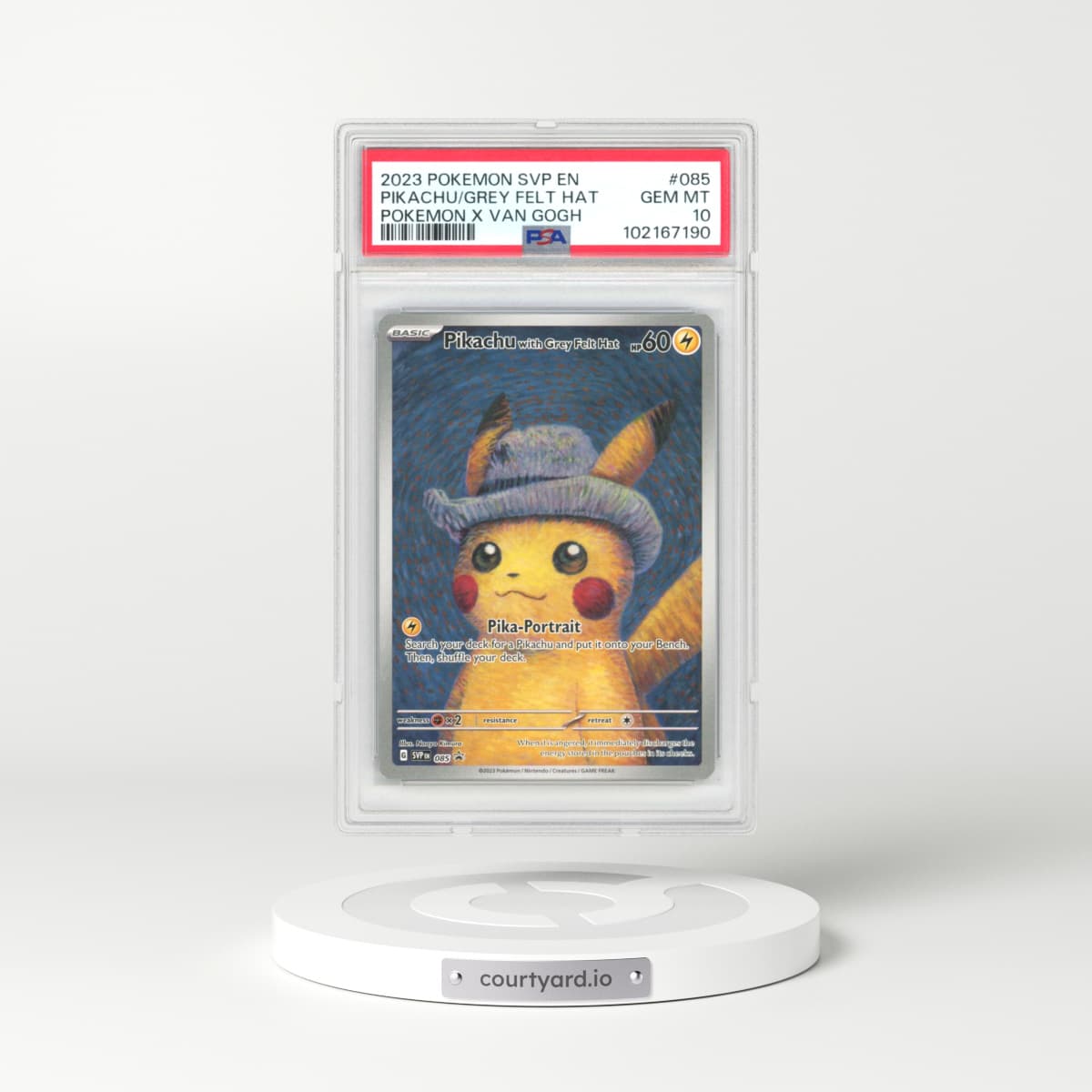 2023 Pokémon Svp EN-SV Black Star Promo #085 Pikachu With Grey Felt Hat - Pokemon X Van Gogh (PSA 10 GEM MINT)