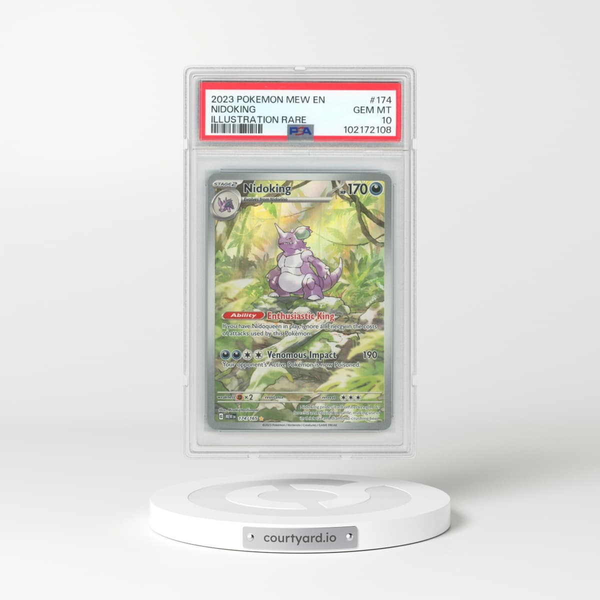2023 Pokémon Mew EN-151 #174 Nidoking - Illustration Rare (PSA 10 GEM MINT)