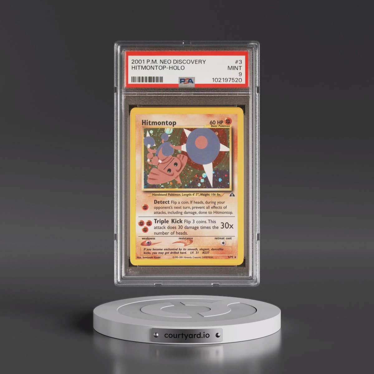 2001 Pokémon Neo Discovery #3 Hitmontop - Holo (PSA 9 MINT)