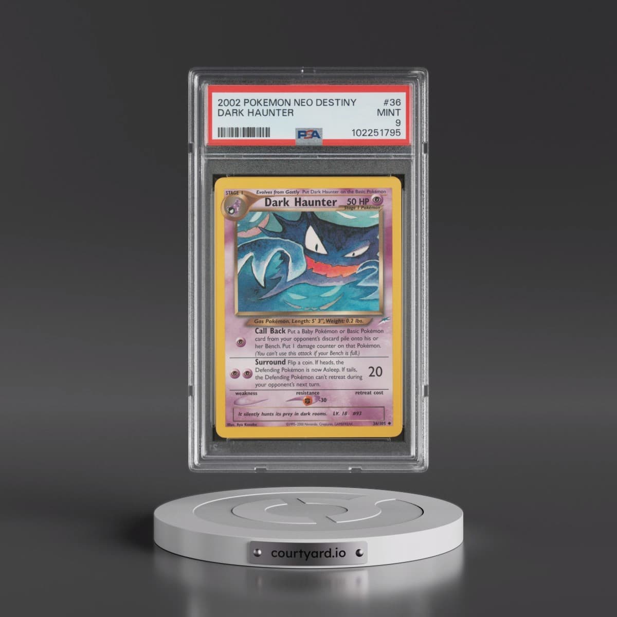 2002 Pokémon Neo Destiny #36 Dark Haunter (PSA 9 MINT)