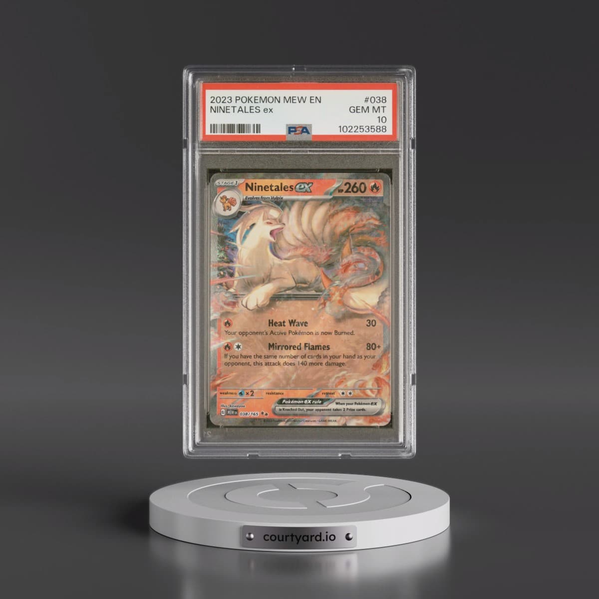 2023 Pokémon Mew EN-151 #038 Ninetales EX - Holo (PSA 10 GEM MINT)