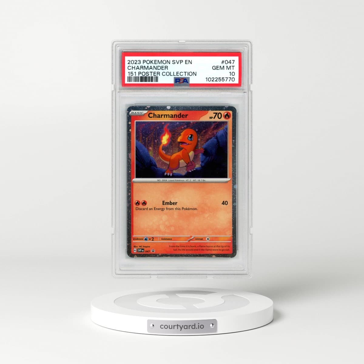 2023 Pokémon Svp EN-SV Black Star Promo #047 Charmander - 151 Poster Collection (PSA 10 GEM MINT)