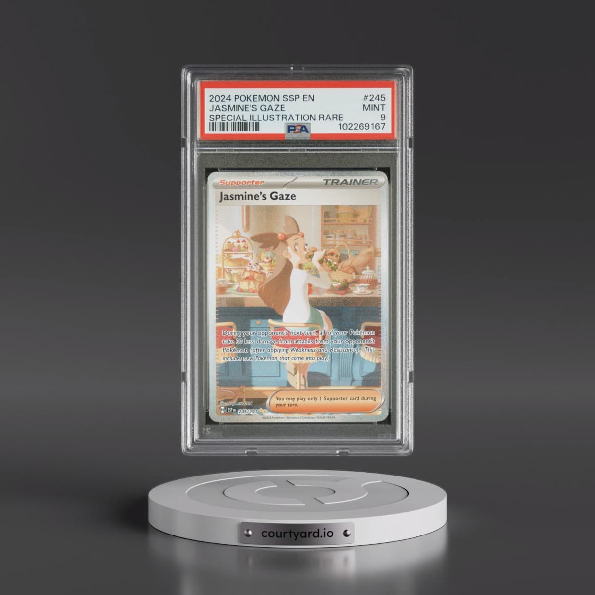 2024 Pokémon Ssp EN-Surging Sparks #245 Jasmine's Gaze - Special Illustration Rare (PSA 9 MINT)