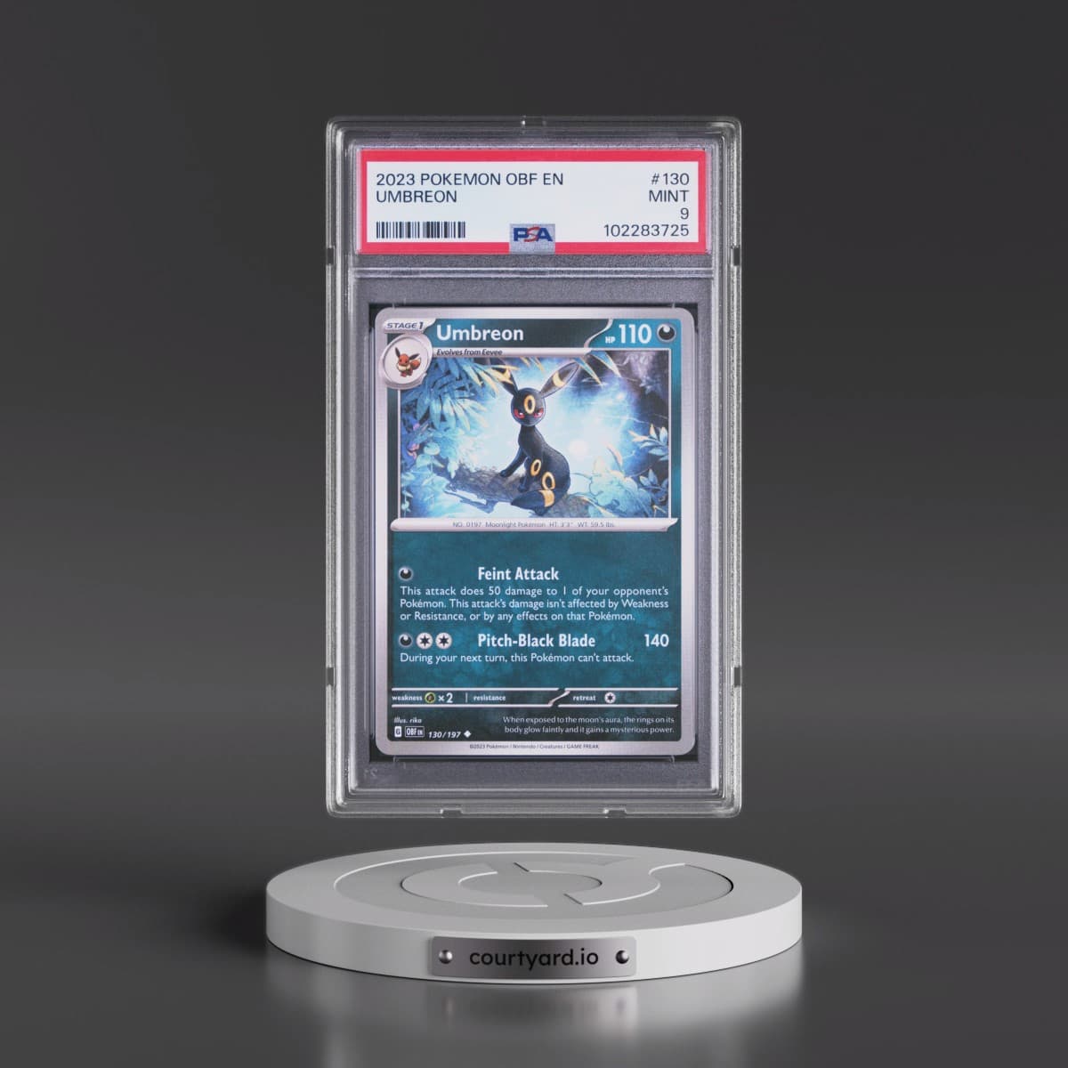 2023 Pokémon Obf EN-Obsidian Flames #130 Umbreon (PSA 9 MINT)