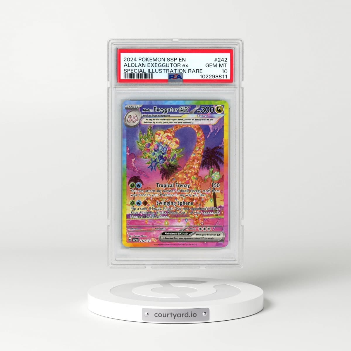 2024 Pokémon Ssp EN-Surging Sparks #242 Alolan Exeggutor EX - Holo Special Illustration Rare (PSA 10 GEM MINT)