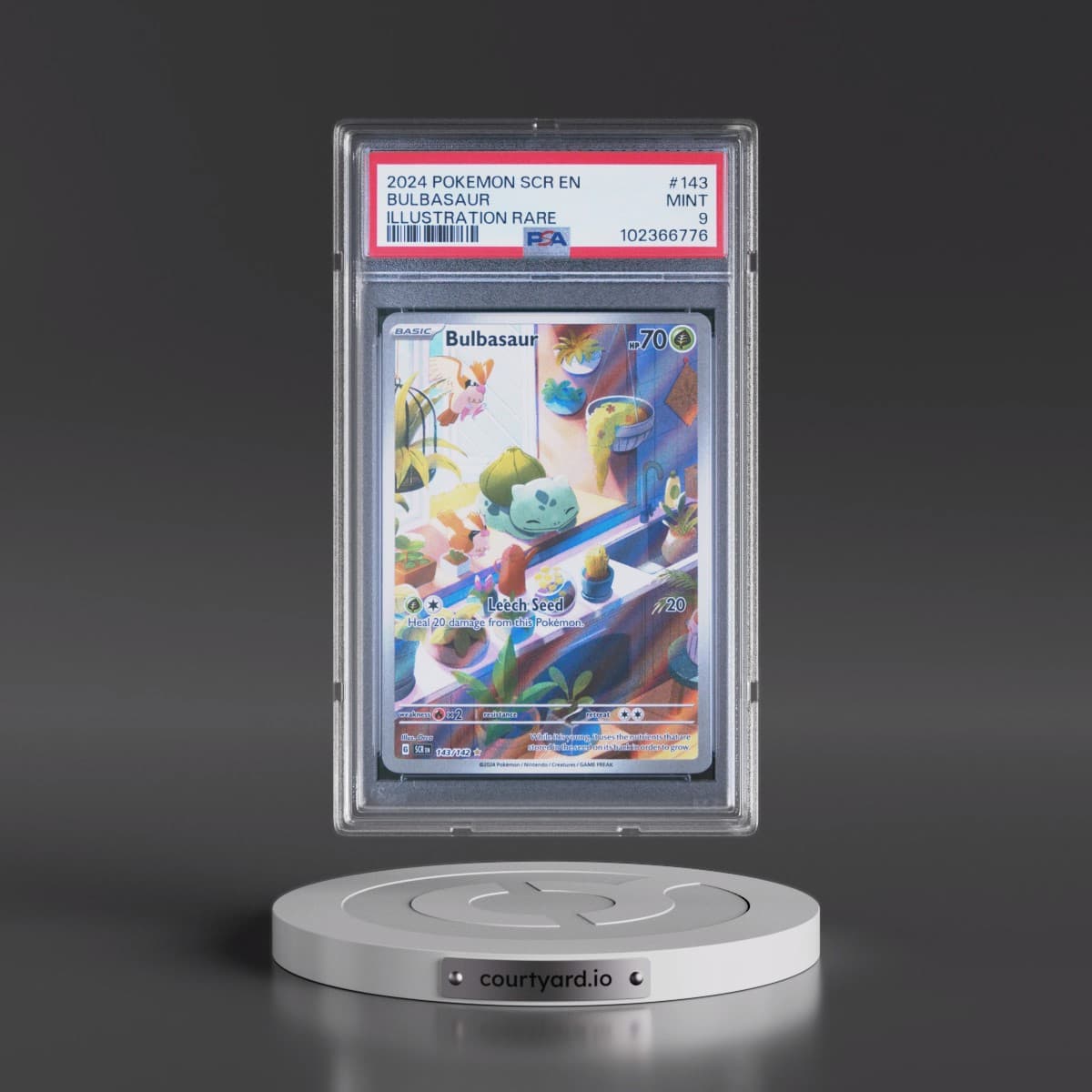 2024 Pokémon Scr EN-Stellar Crown #143 Bulbasaur - Illustration Rare (PSA 9 MINT)