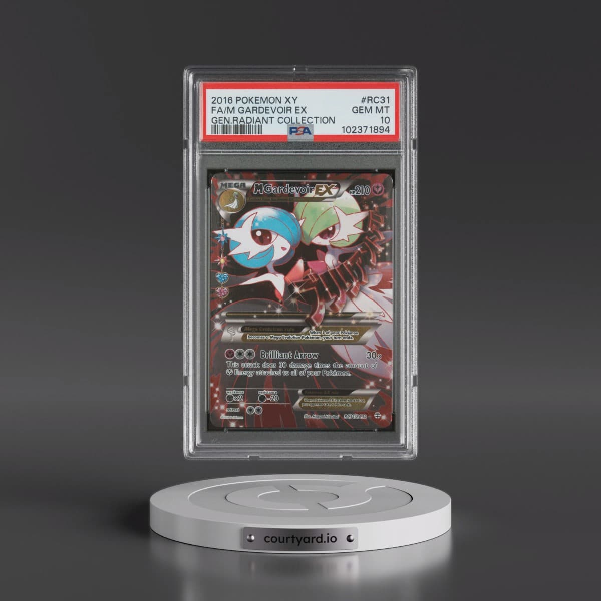 2016 Pokémon XY Generations Radiant Collection #RC31 M Gardevoir EX - Holo Full Art (PSA 10 GEM MINT)