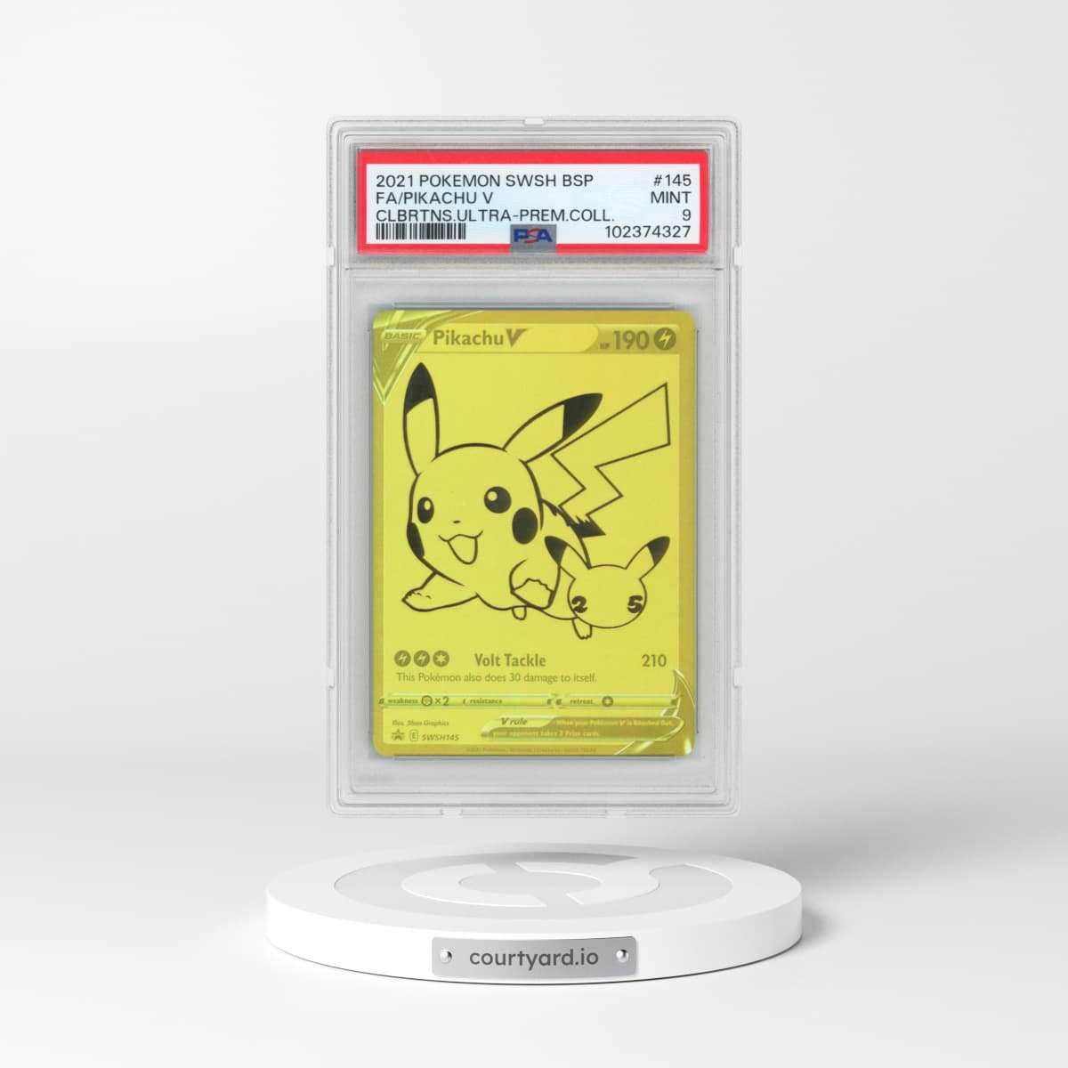 2021 Pokémon Swsh Black Star Promo #145 Pikachu V - Holo Full Art Celebrations Ultra-Premium Collection (PSA 9 MINT)