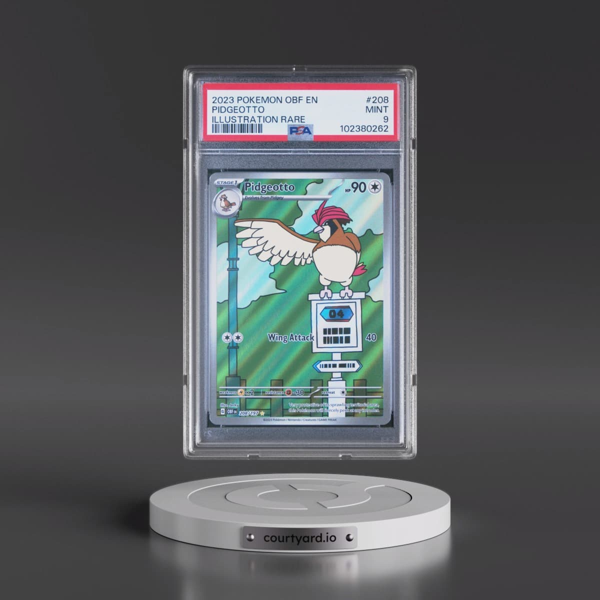 2023 Pokémon Obf EN-Obsidian Flames #208 Pidgeotto - Illustration Rare (PSA 9 MINT)