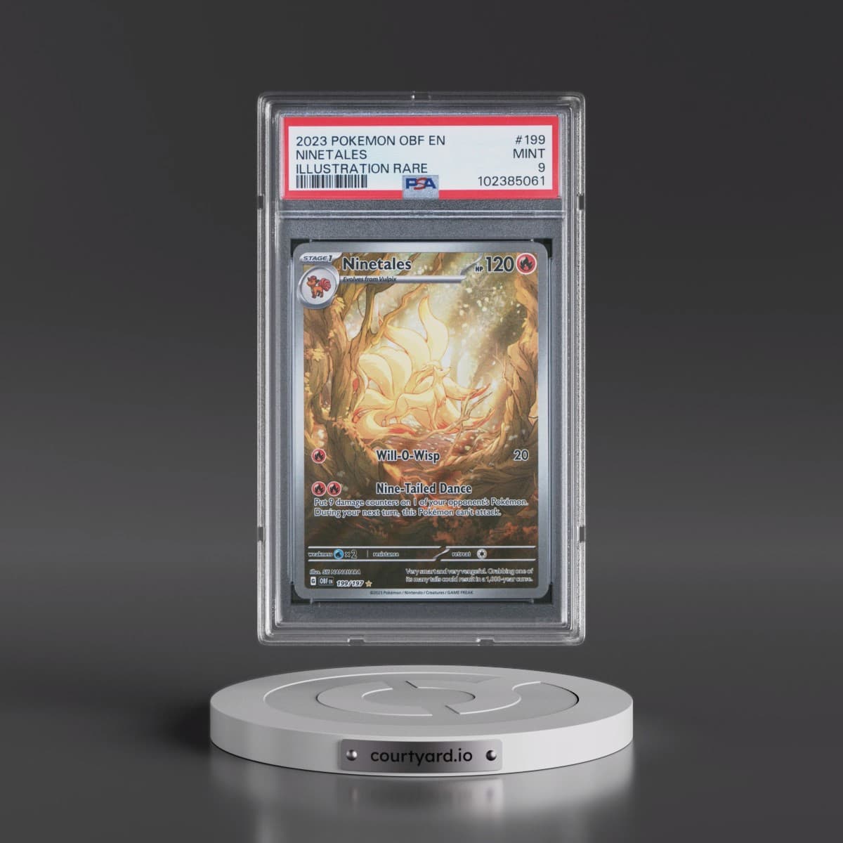 2023 Pokémon Obf EN-Obsidian Flames #199 Ninetales - Illustration Rare (PSA 9 MINT)