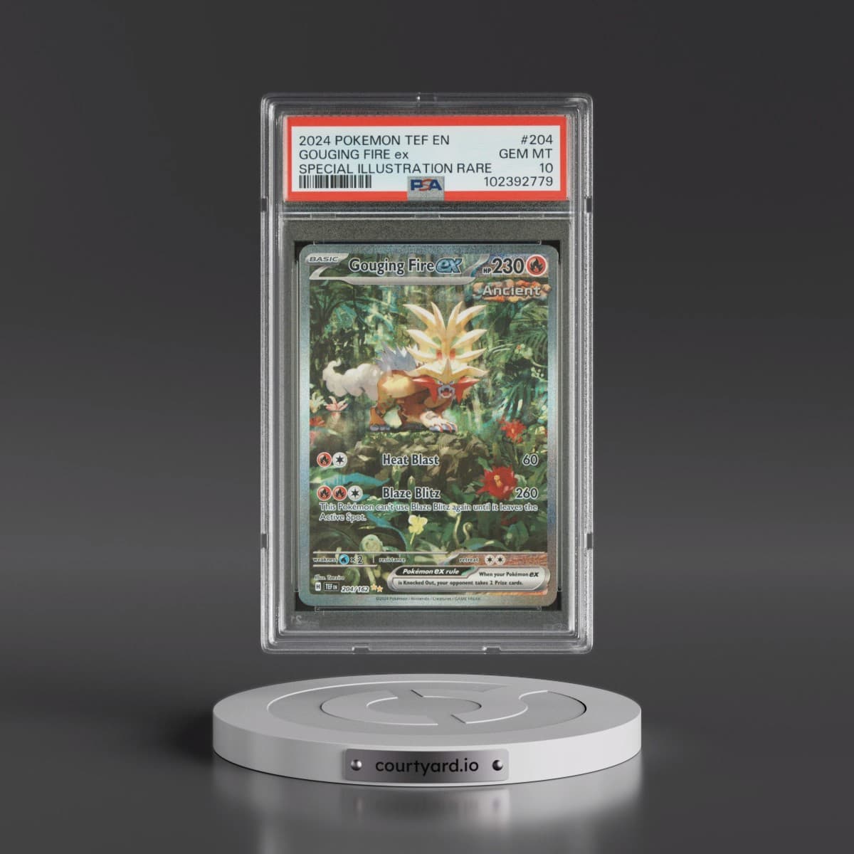 2024 Pokémon Tef EN-Temporal Forces #204 Gouging Fire EX - Holo Special Illustration Rare (PSA 10 GEM MINT)