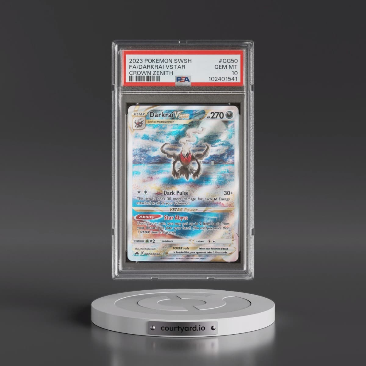 2023 Pokémon Sword and Shield Crown Zenith #GG50 Darkrai Vstar - Full Art (PSA 10 GEM MINT)