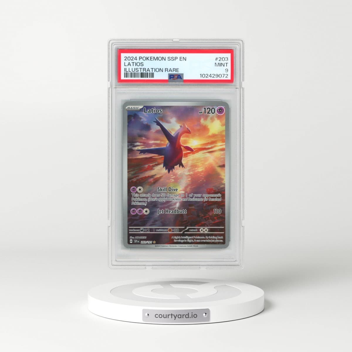 2024 Pokémon Ssp EN-Surging Sparks #203 Latios - Illustration Rare (PSA 9 MINT)