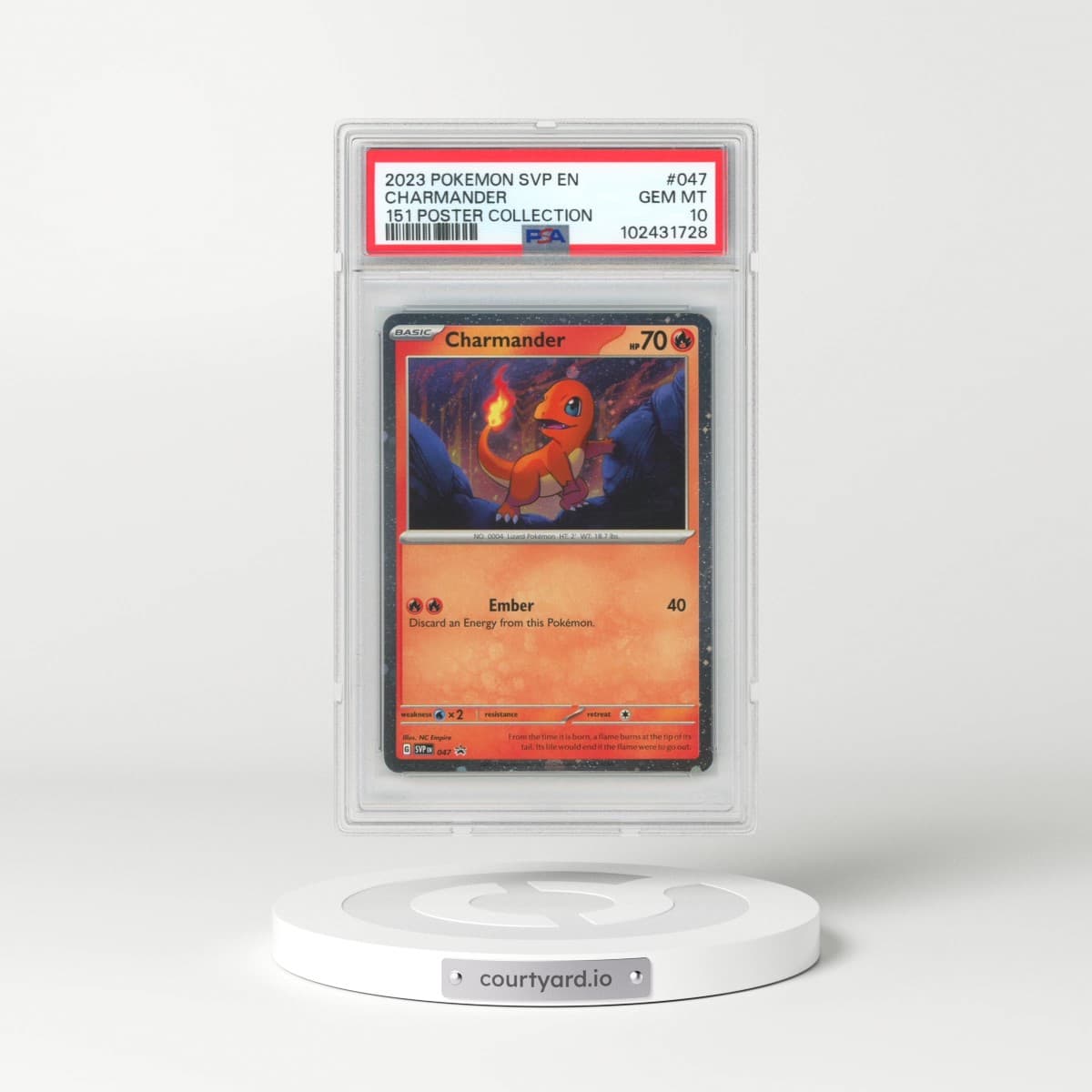 2023 Pokémon Svp EN-SV Black Star Promo #047 Charmander - 151 Poster Collection (PSA 10 GEM MINT)