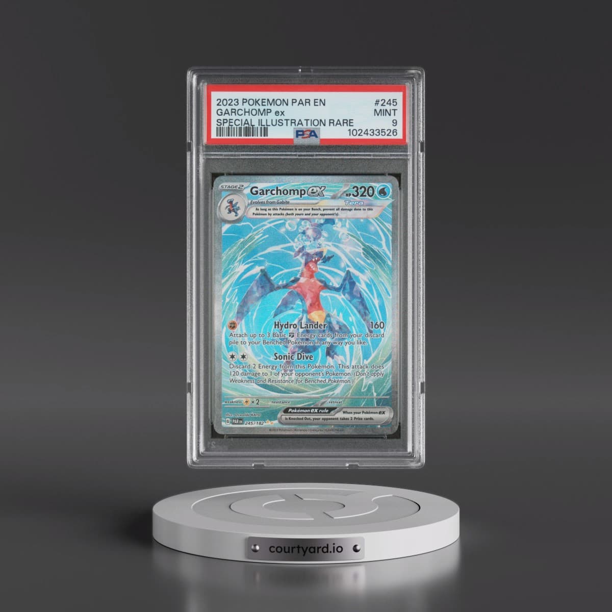 2023 Pokémon Par EN-Paradox Rift #245 Garchomp EX - Holo Special Illustration Rare (PSA 9 MINT)