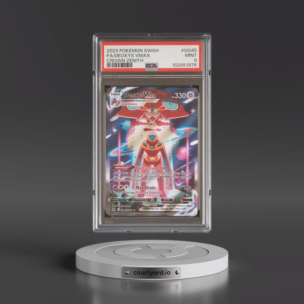 2023 Pokémon Sword and Shield Crown Zenith #GG45 Deoxys Vmax - Full Art (PSA 9 MINT)